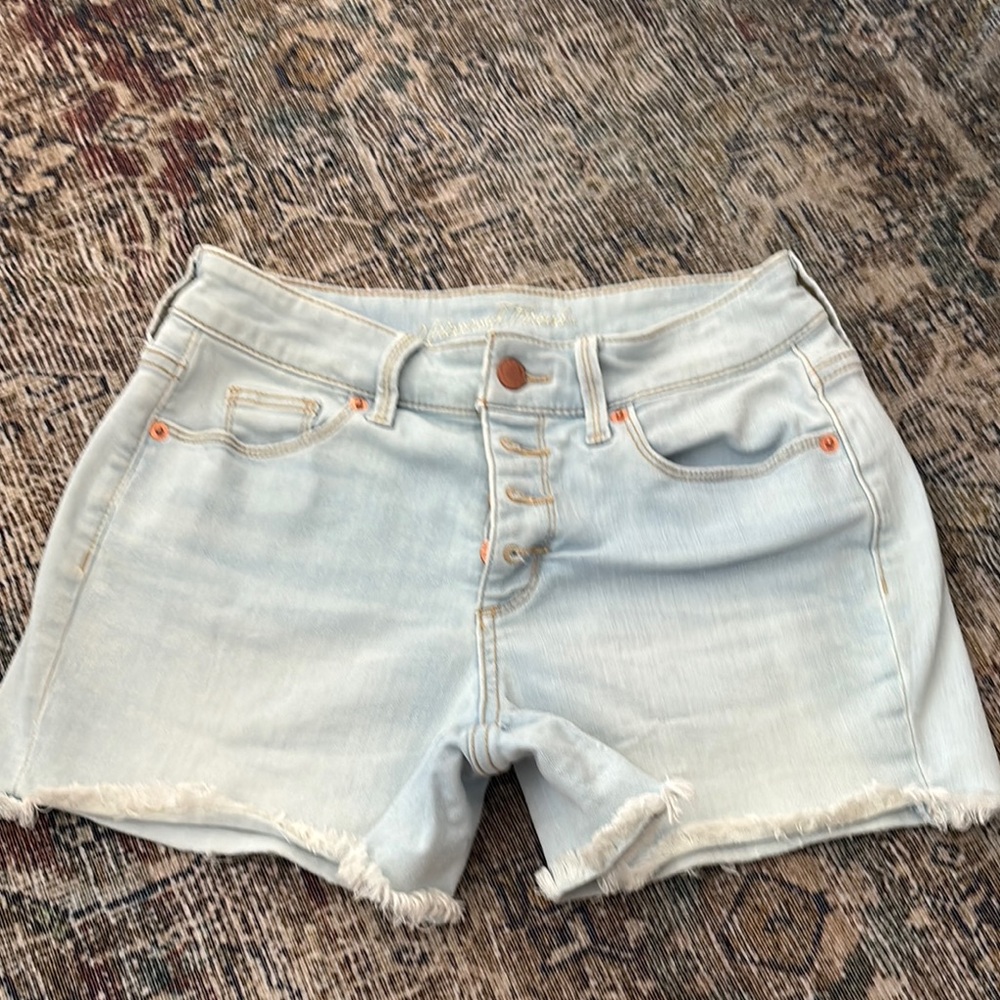 Universal Thread Blue Jean Shorts Distressed Mid-Thigh